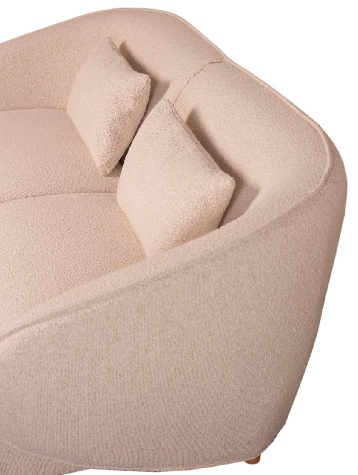 LOUNGESOFA Alezio inkl. Knuffelkissen - Dreisitzer - beige - Beige/Braun, Holz/Textil (189/86/78cm) - bene living