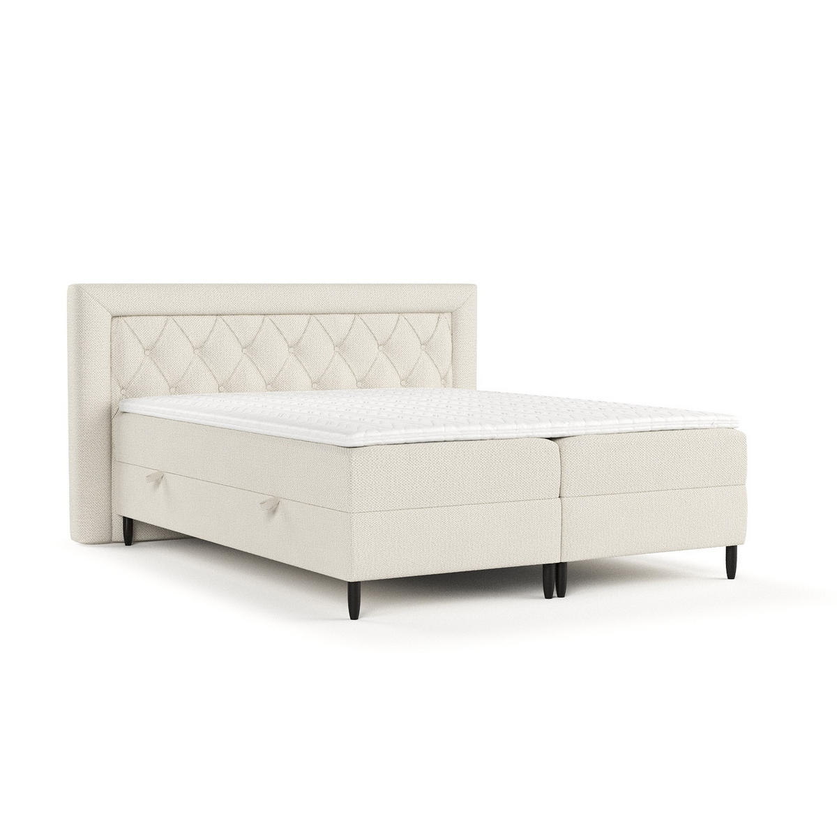 BOXBETT Avani Beige 160/200 cm - Beige/Schwarz, Holz/Holzwerkstoff (160/200cm) - Maison de Reve