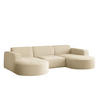 ECKSOFA, Modena U-Form, Stoff Quelle, Ecru - Ecru, Holz (299/165cm) - Kaiser Möbel