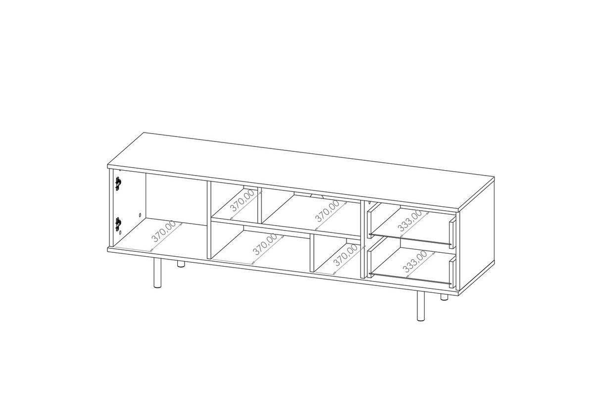 TV-SCHRANK Bianco 150 Kaschmir - Kaschmir, Holzwerkstoff (150/52/41cm) - Bettso