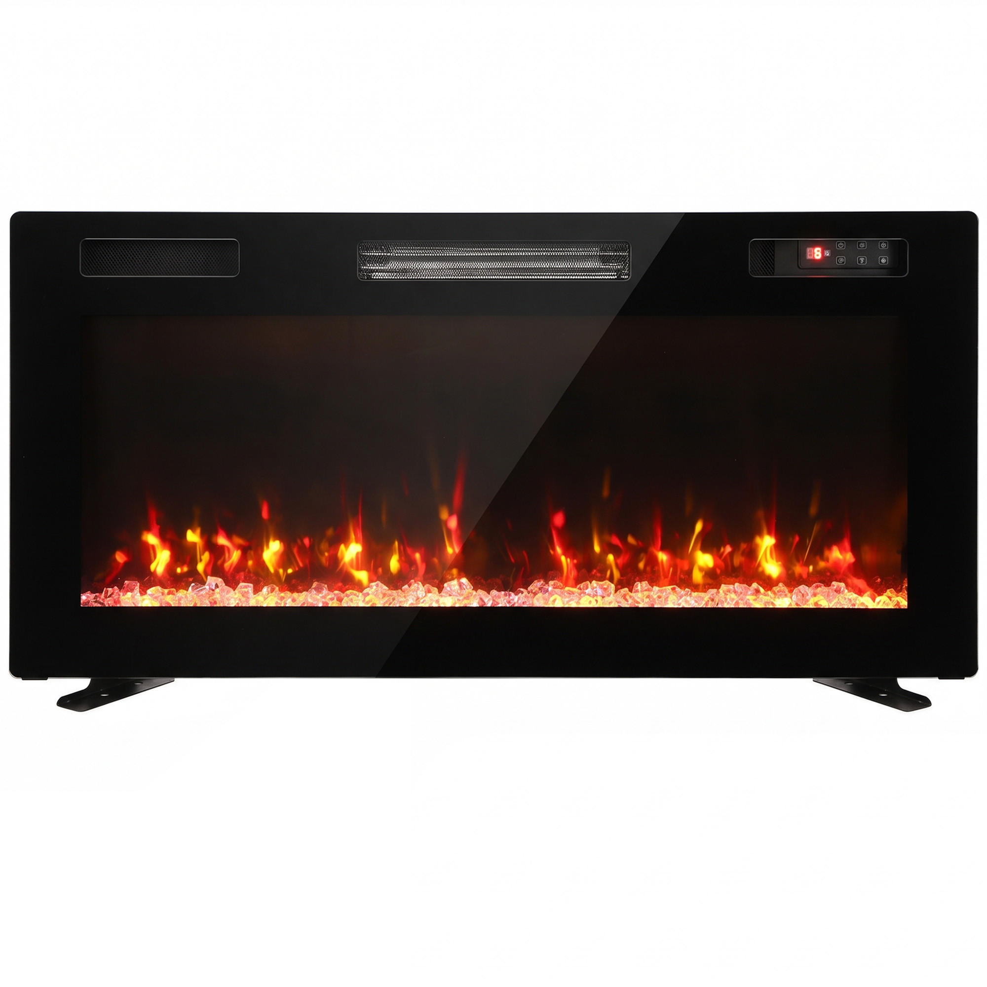 ELEKTROKAMIN Stahl Schwarz - Schwarz, Metall (8.3/46/92cm) - HOMCOM