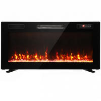 ELEKTROKAMIN Stahl Schwarz - Schwarz, Metall (8.3/46/92cm) - HOMCOM