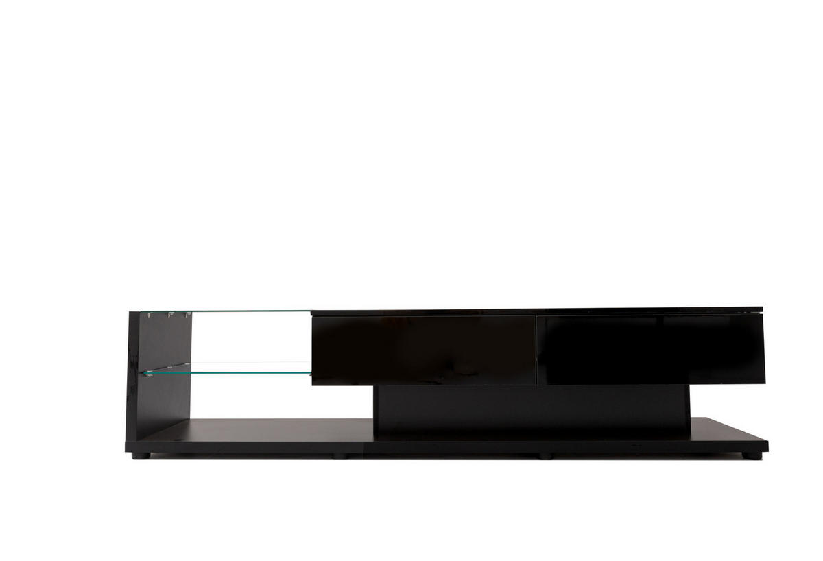 TV-SCHRANK in Schwarz Hochglanz mit 2 Schubladen und LED 170/38/36 cm - Schwarz, Holzwerkstoff (170/38/36cm) - Redom
