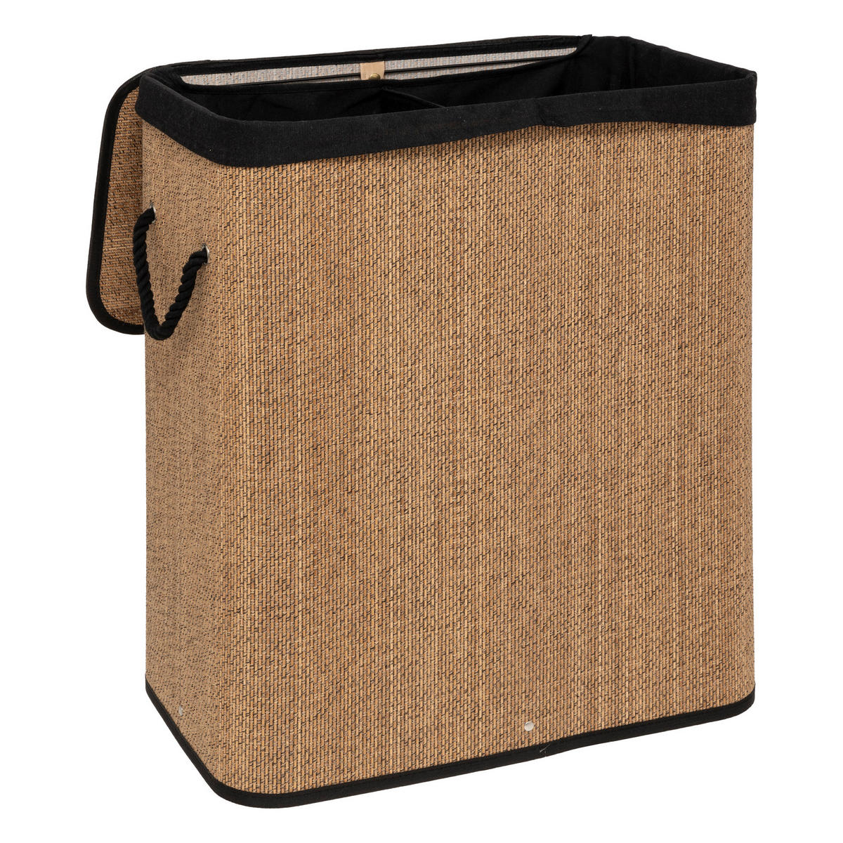 WÄSCHEKORB Luxe 100 l 52/32/63 cm - Schwarz, Naturmaterialien (32/63/52cm) - 5five Simply Smart