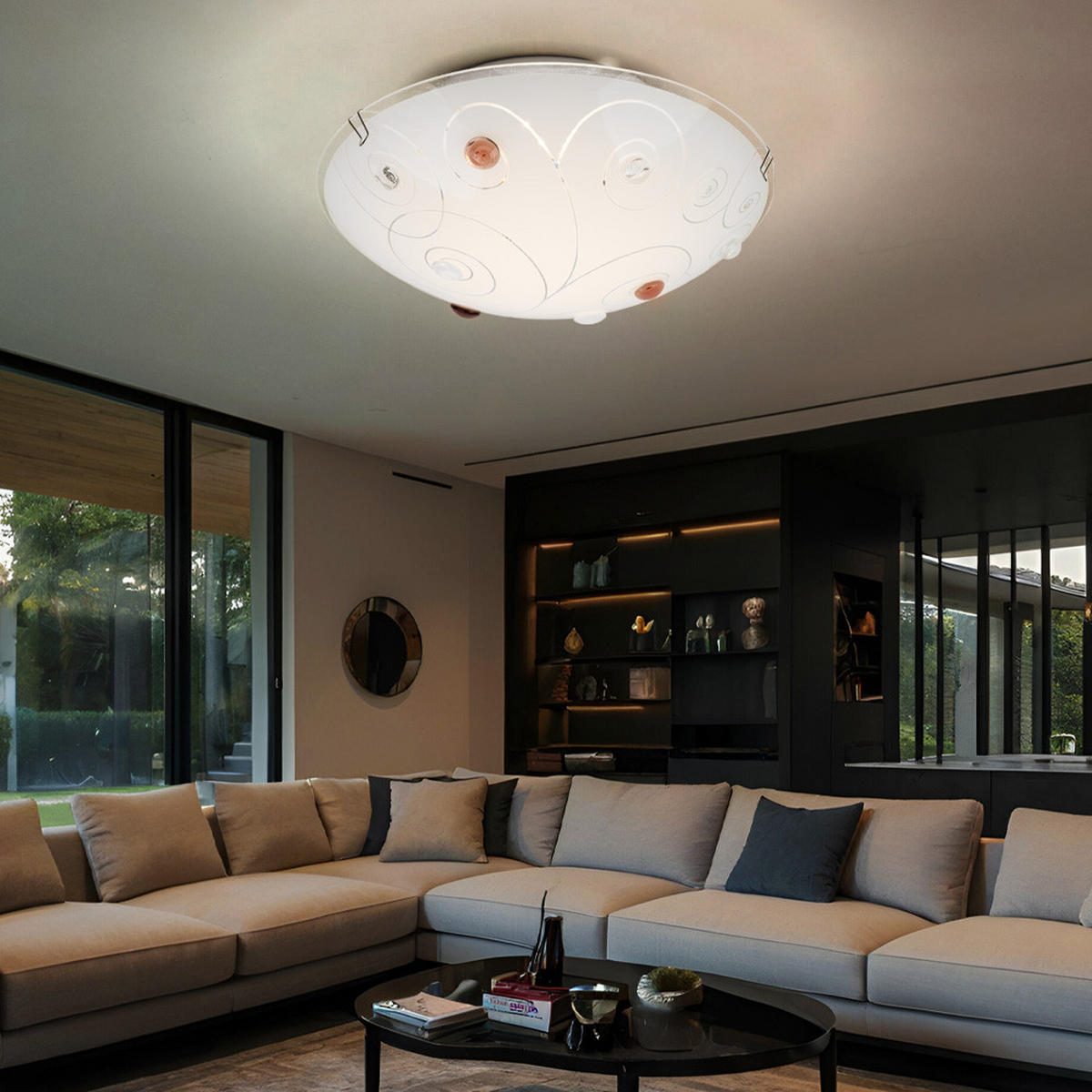 LED DECKENLEUCHTE Glas Weiß INKA - Weiß, Glas (25/25/7.5cm) - Globo Lighting