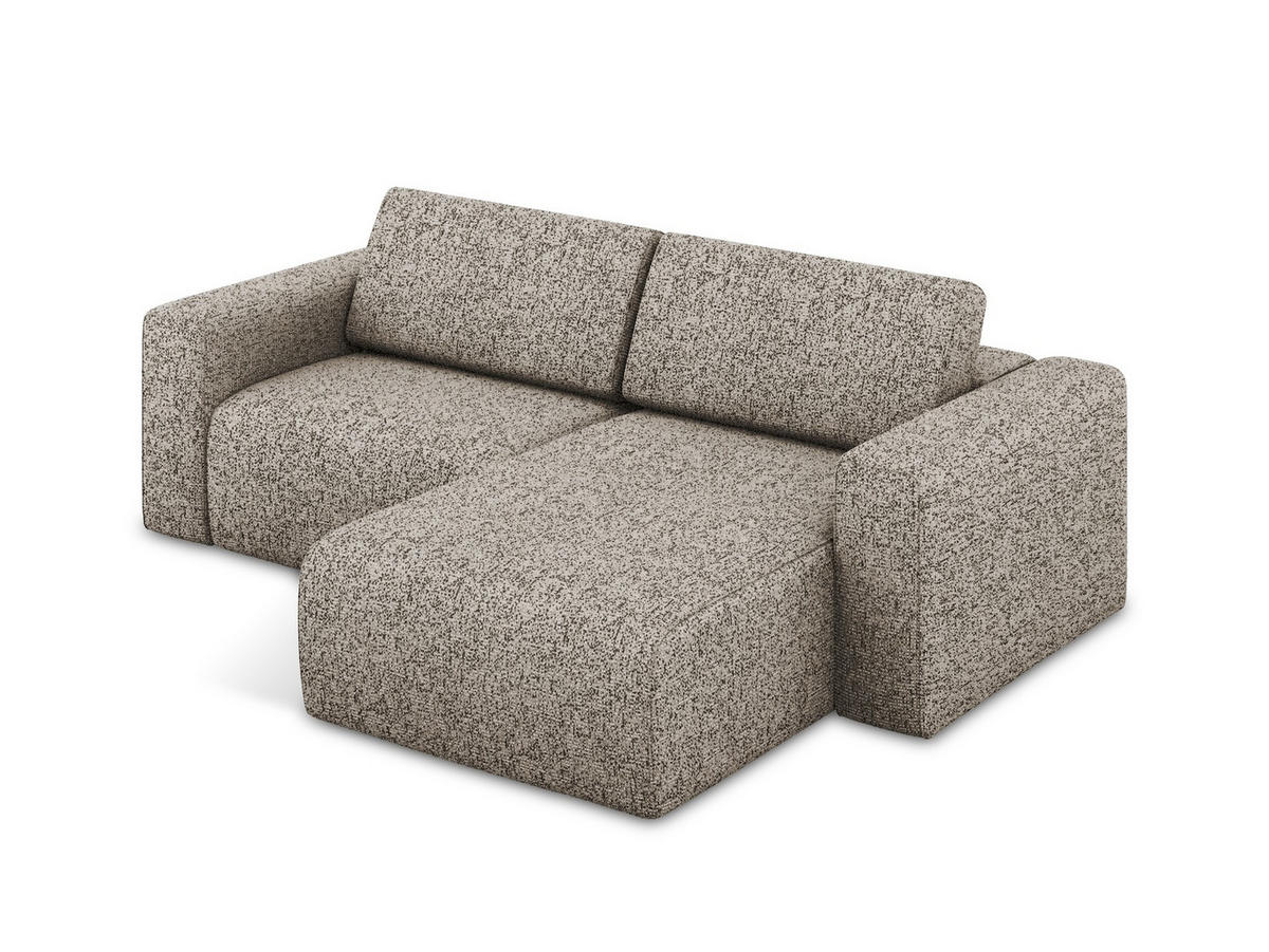 ECKSOFA Rechts Strukturstoff Stoff Beige - Beige/Gelb, Kunststoff/Textil (224/167cm) - Makamii