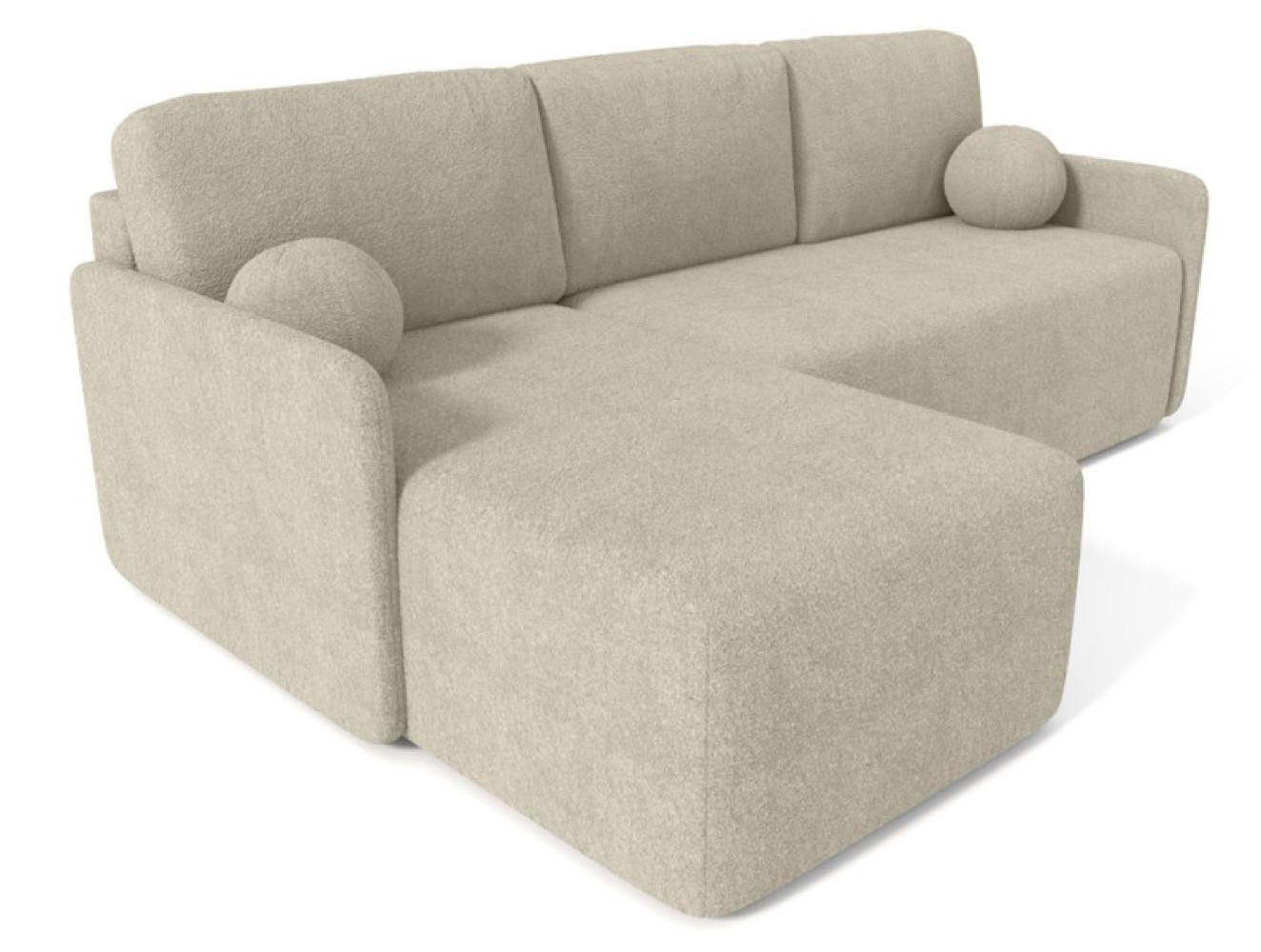 ECKSOFA Beige BLUMEN Boucle Universal - Beige, Textil (212/142cm) - Sepro Meble