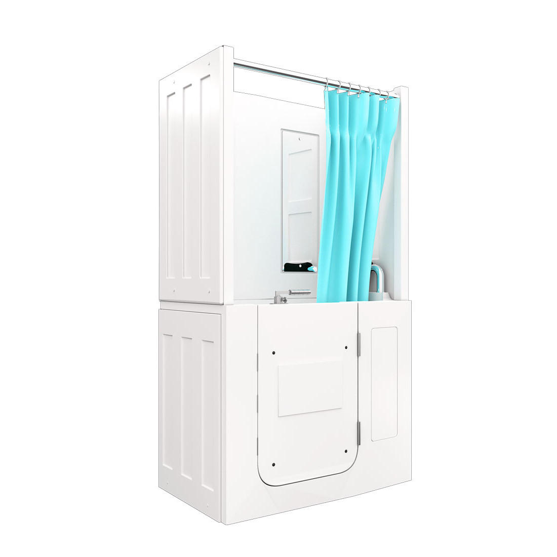 SENIOREN Dusche Sitzwanne Tür S08D-C-R - Weiß, Glas/Kunststoff (110/68/205cm) - AcquaVapore by Sandra Jentho