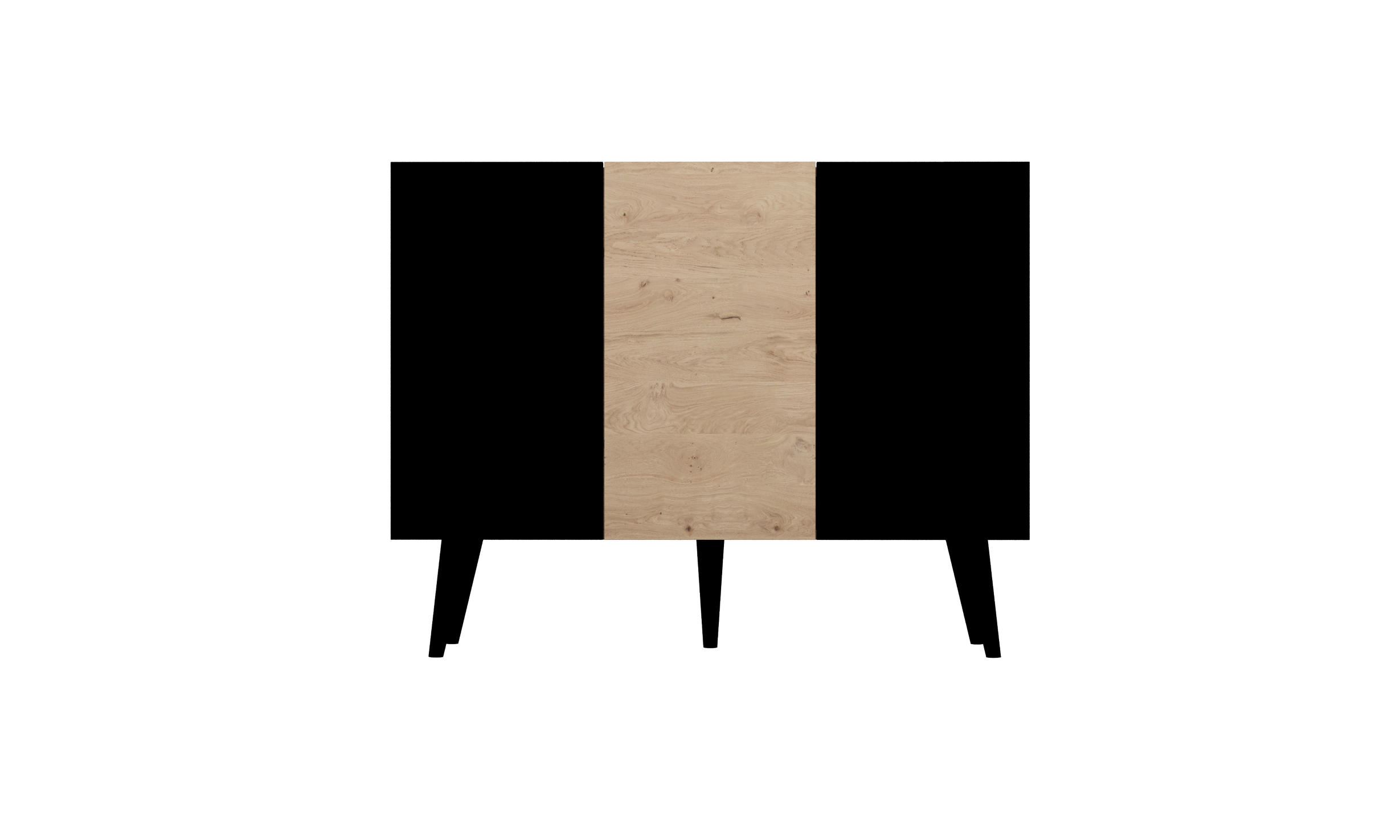 KOMMODE Toronto 39,9/95,5/120 - Schwarz/Naturfarben, Holzwerkstoff (40/96/120cm) - RAUMHIRSCH FURNITURE