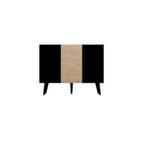 KOMMODE Toronto 39,9/95,5/120 - Schwarz/Naturfarben, Holzwerkstoff (40/96/120cm) - RAUMHIRSCH FURNITURE