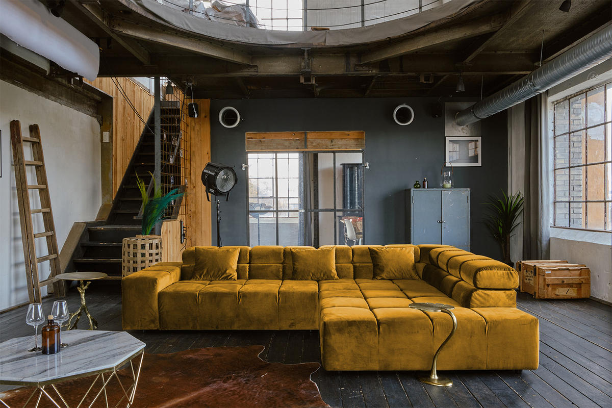 ECKSOFA MIT MOTORISCHEM SITZVORZUG NEVADA Gelb Velvet - Gelb/Schwarz, Textil (319/215cm) - KAWOLA