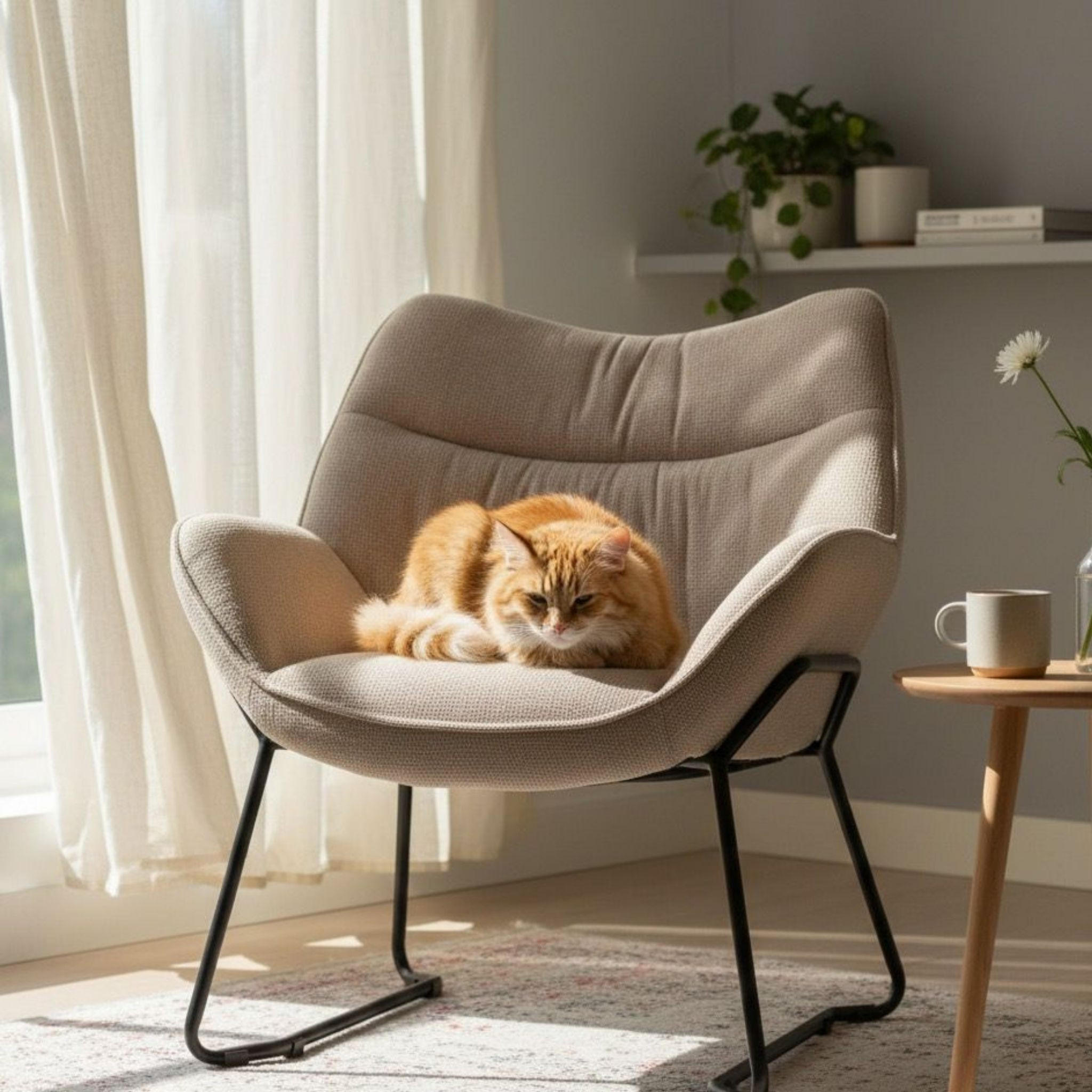 SESSEL Aliano beige - Beige/Schwarz, Textil/Metall (73/76/67cm) - Mr. Deko