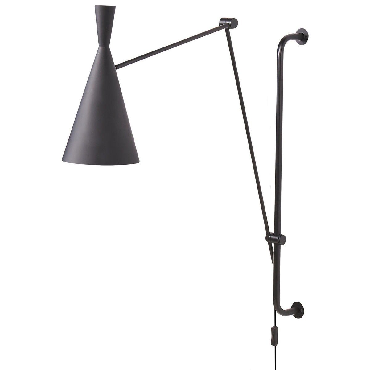 WANDLAMPE Schwarz Marisa - Schwarz, Metall (18/125/64cm) - Beliani