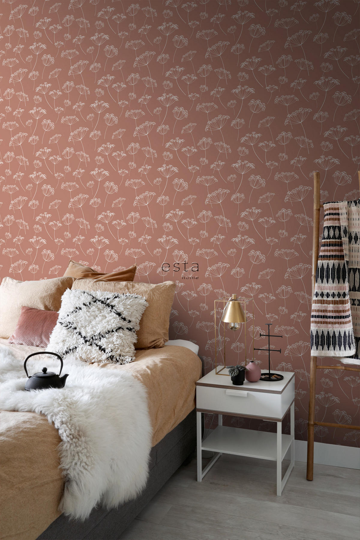 TAPETE Doldenblütler 53 cm x 10.05 m - Orange, Papier (53/1000cm) - ESTAhome