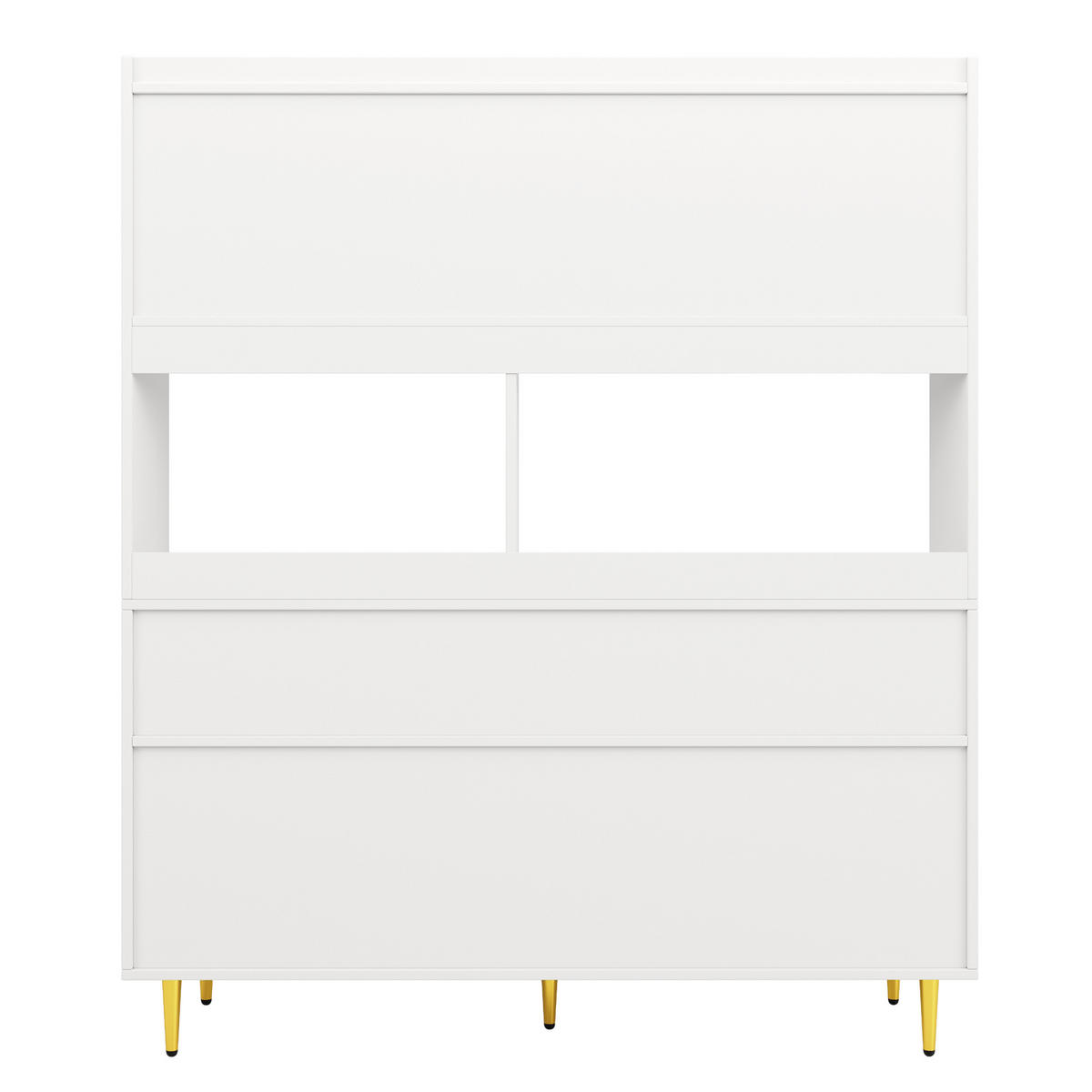 SIDEBOARD 145/39/171 cm Weiß aus MDF mit Changhong-Glas und Weinregal - Weiß, Holzwerkstoff (39/171/145cm) - OKWISH