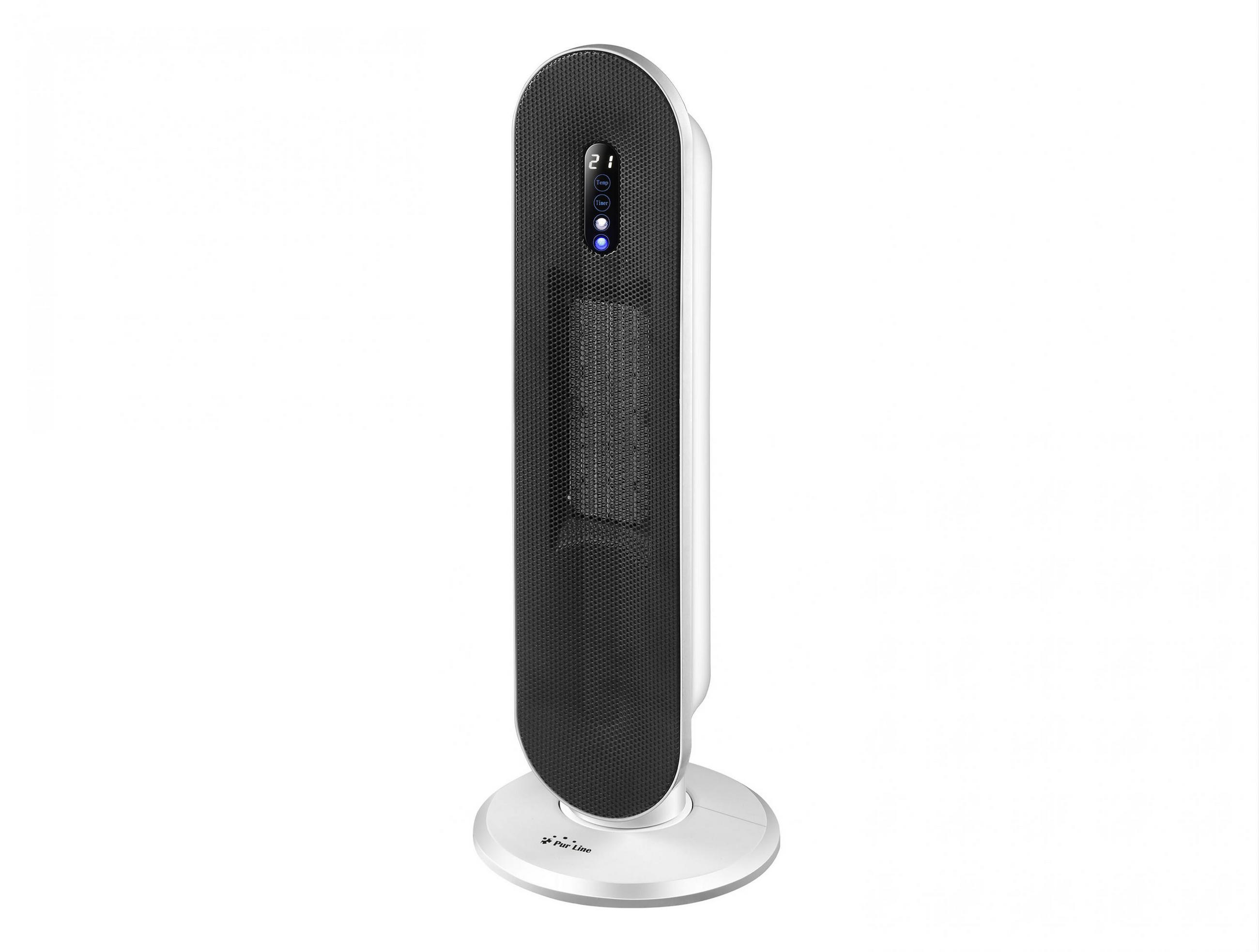 STAND-THERMOVENTILATOR Schwarz mit Leistungskontrolle 2000 W - Schwarz, Kunststoff (23/64/23cm) - Purline