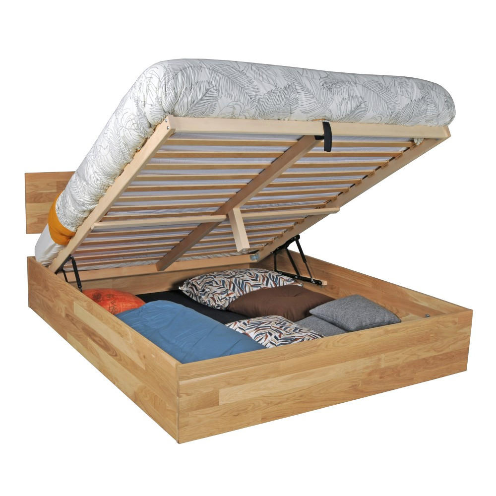 MASSIVHOLZBETT mit Bettkasten/ 180x200cm MILO - Eiche geölt - Eichefarben, Holz (180/200cm) - Weber Industries