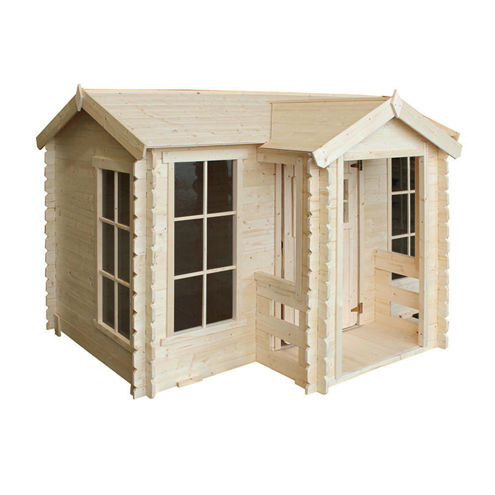 KINDERSPIELHAUS aus Holz - B241xT178xH151 cm/2.63m2 - M520 - Beige, Holz (241/151/187cm) - Timbela