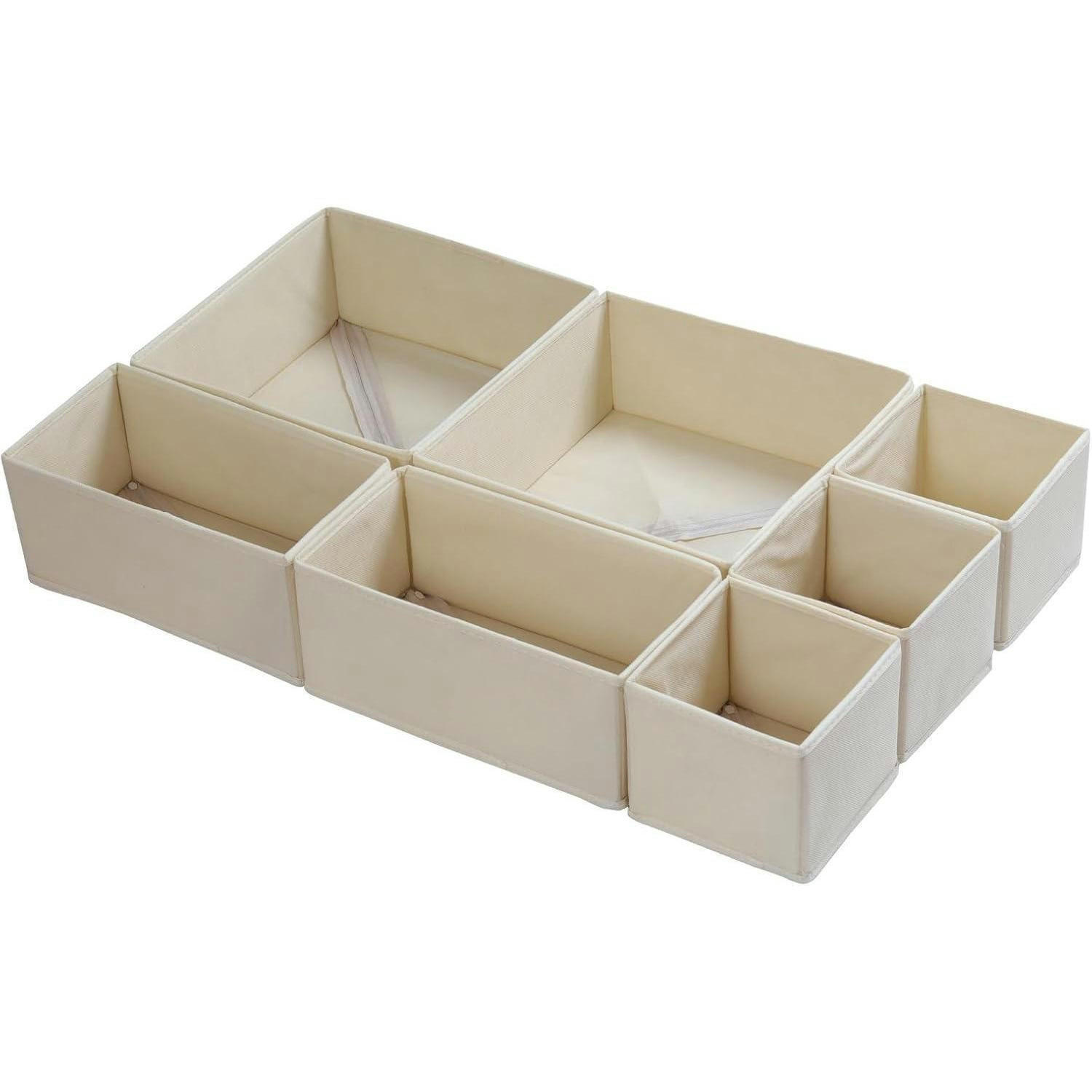 SCHUBLADEN Organizer 7er Set Beige - Beige, Textil (28/12/28cm)