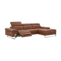 ECKSOFA Lete Echtleder mit 1 x Relaxfunktion Cognacbraun - Cognac, Leder/Metall (160/232cm)