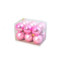 WEIHNACHTSORNAMENTE 12er-Set Ornamente rosa matt / glänzend 4 cm - Pink, Kunststoff (4/4/4cm) - LAALU