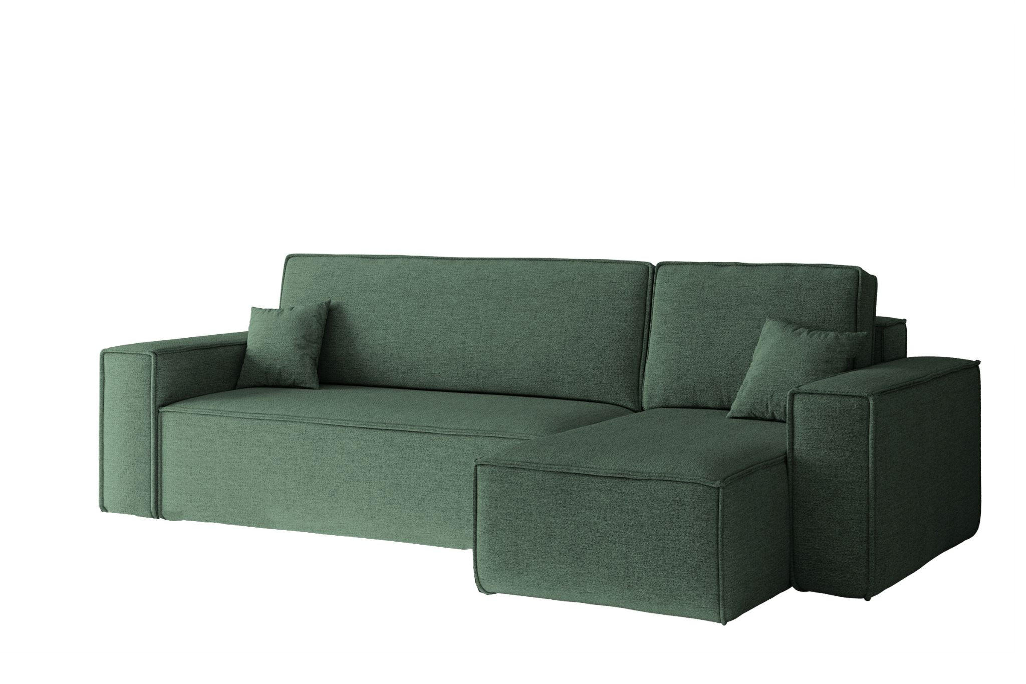 ECKSOFA, Best L-Form, Stoff Neve, Olive, Rechts - Olivgrün, Holz (244/142cm) - Kaiser Möbel