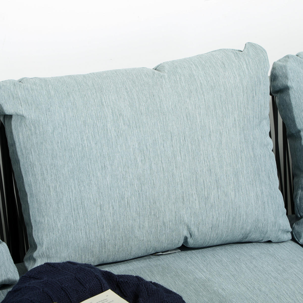 GARTENMÖBEL Set, Aluminium, Grau+Blau - Blau/Grau, Metall - Outsunny