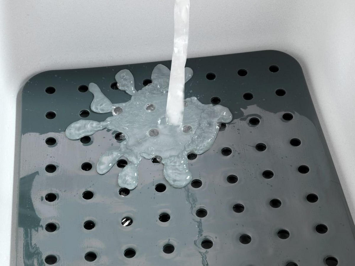 SCHUTZMATTE für Waschbecken grau 31/27,5/1 cm - Grau, Kunststoff (27.5/1/31cm) - Wenko