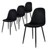 STUHL Samt Schwarz 4er Set - Schwarz, Metall (51/89/44cm) - ML-DESIGN