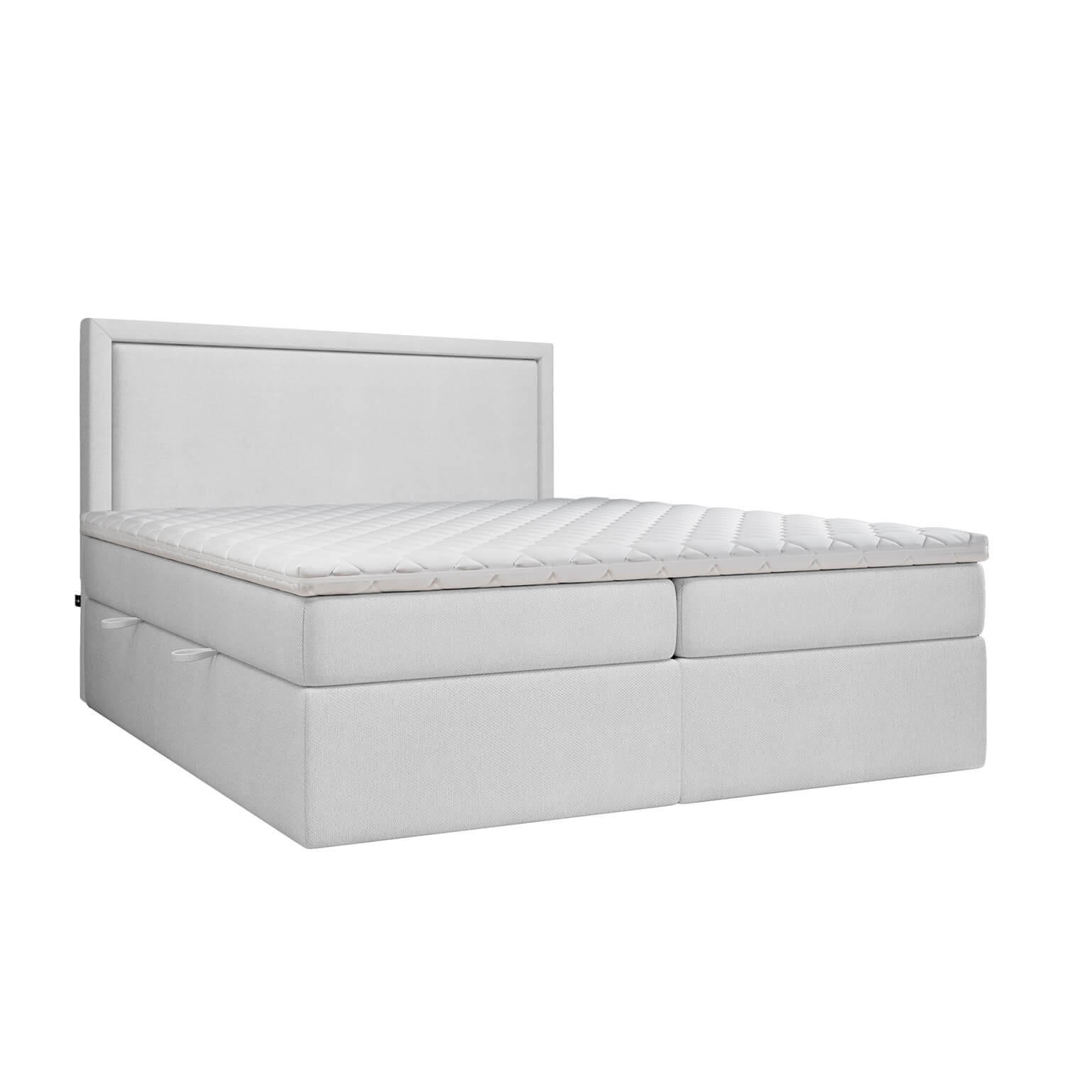 BOXBETT Jodan 120/200 cm Hellgrau im Megan Stoff - Hellgrau/Schwarz, Holz/Holzwerkstoff (120/200cm) - AltaBeds