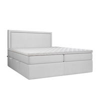 BOXBETT Jodan 120/200 cm Hellgrau im Megan Stoff - Hellgrau/Schwarz, Holz/Holzwerkstoff (120/200cm) - AltaBeds