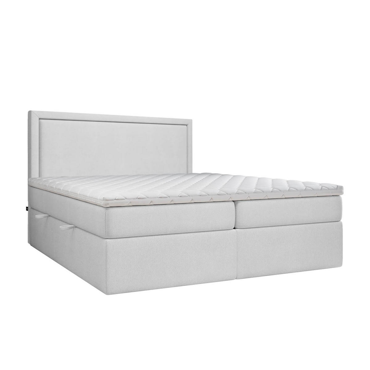 BOXBETT Jodan 120/200 cm Hellgrau im Megan Stoff - Hellgrau/Schwarz, Holz/Holzwerkstoff (120/200cm) - AltaBeds