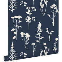 TAPETE Feldblumen 50 x 900 cm - Blau, Papier (50/900cm) - ESTAhome
