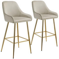 BARSTUHL Avane,48,5 x 57 x 108 cm, Belastbarkeit 120 kg,creme/gold - Goldfarben/Creme, Kunststoff/Textil (48.5/108/57cm) - tectake