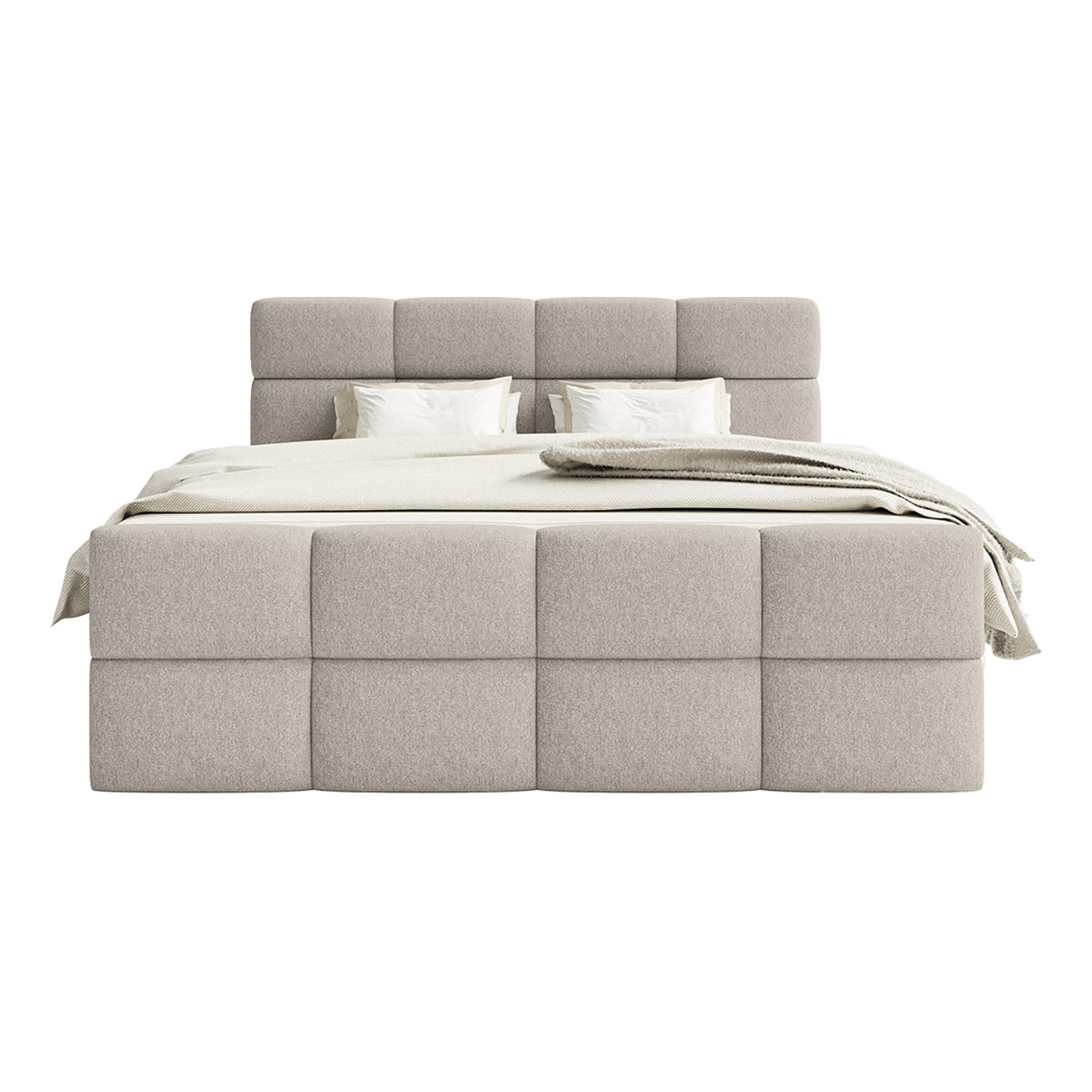 BOXSPRINGBETT ALZEA 140x200 cm, Grau - Grau, Textil (140/200cm) - Fedve