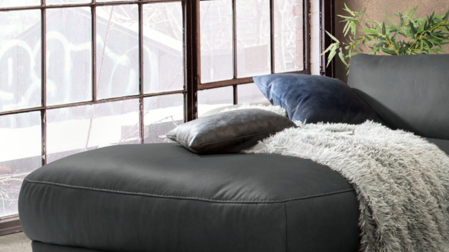 ECKSOFA MOTORISCH. RELAXFUNKTION LOLA Schwarz Leder - Schwarz, Leder (233/178cm) - KAWOLA