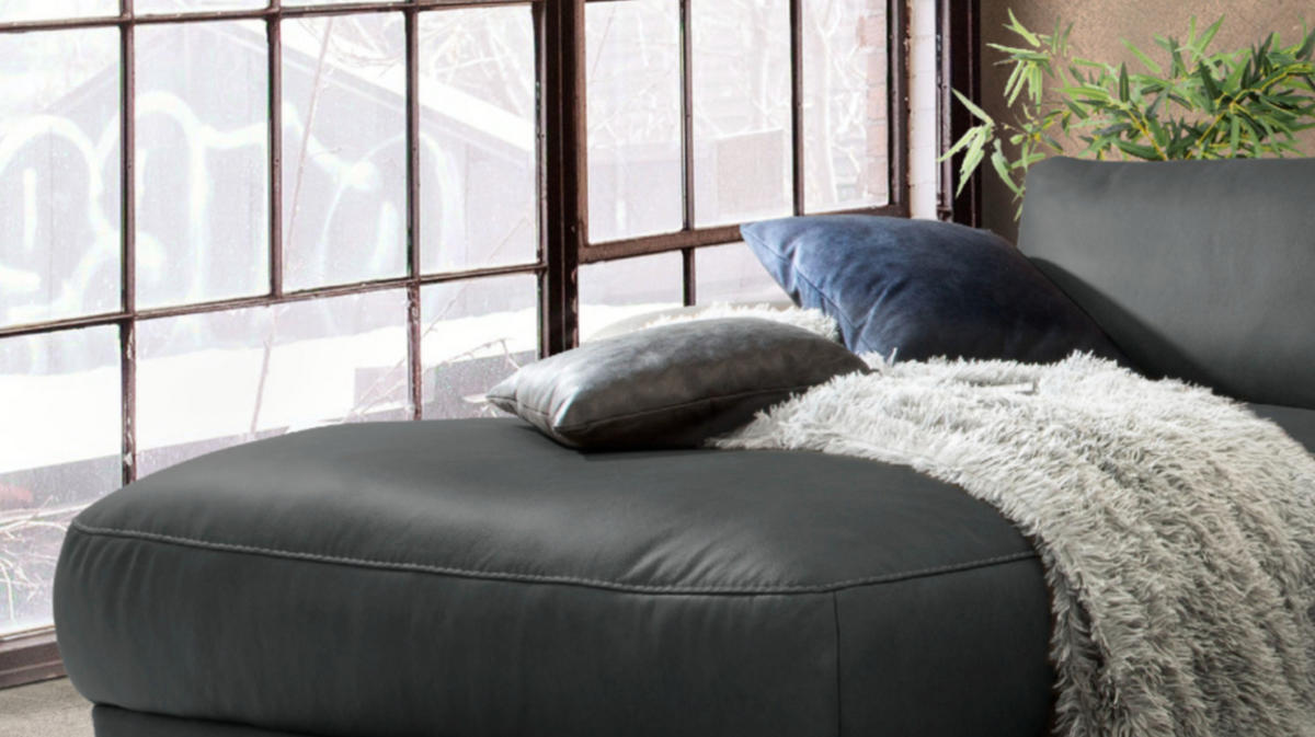 ECKSOFA MOTORISCH. RELAXFUNKTION LOLA Schwarz Leder - Schwarz, Leder (233/178cm) - KAWOLA