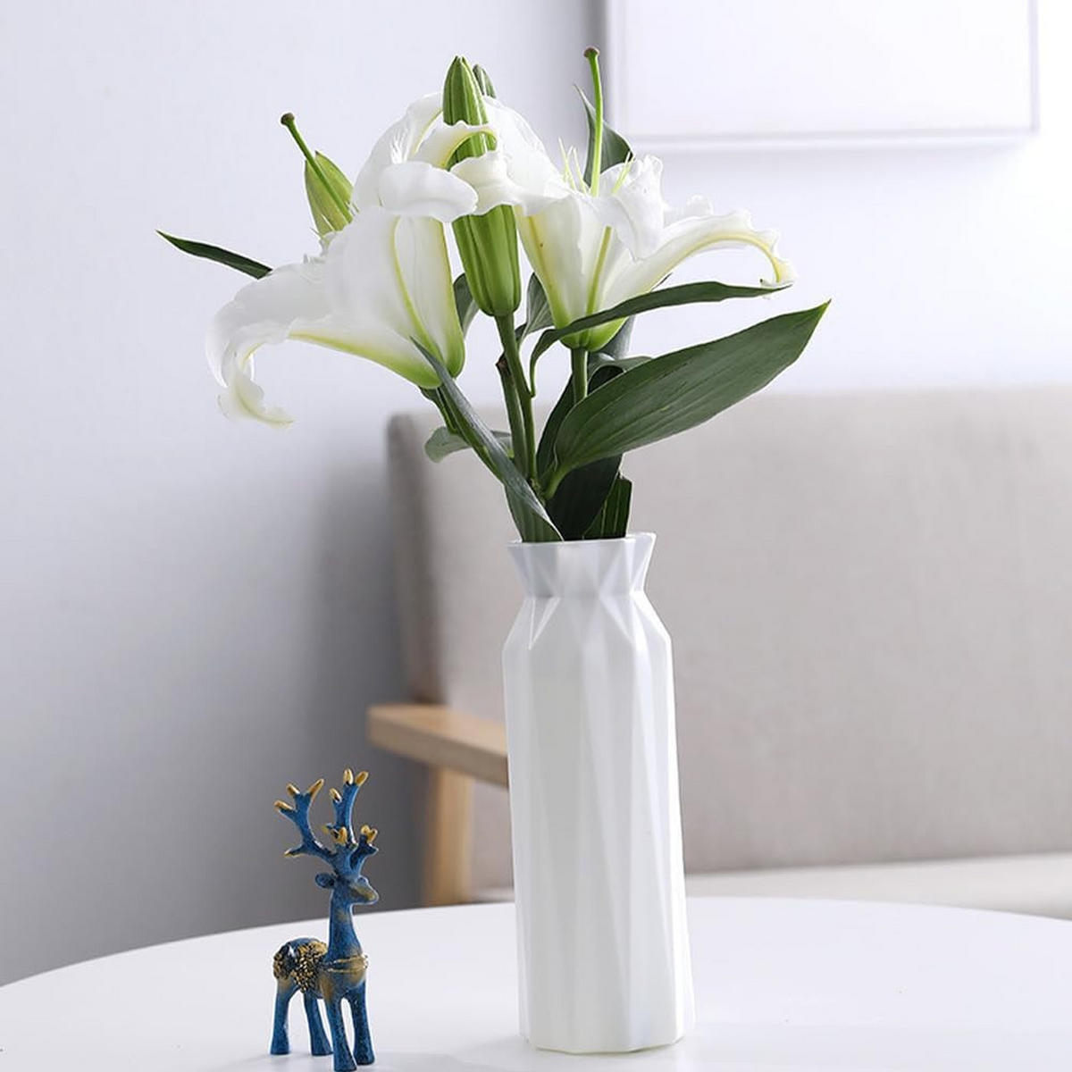 VASE 5,5 x 5,5 x 20,5 cm Keramik - Weiß, Keramik (6cm) - LIBRATON