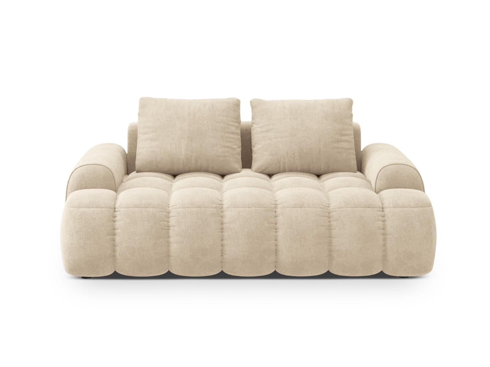SOFA Linz aus Samt leichtes beige 2 Sitzplätze - Creme, Textil (100/84/175cm) - Cosmopolitan Design
