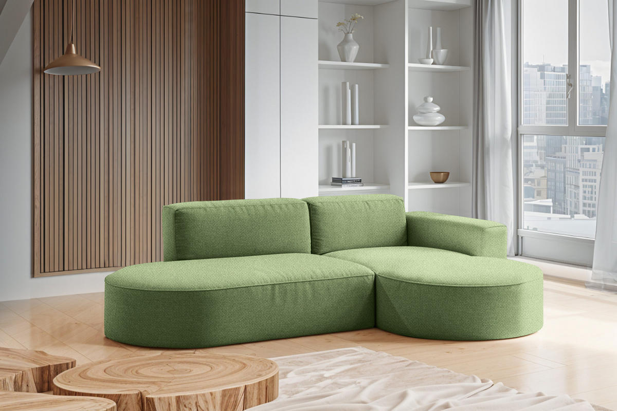 ECKSOFA Modena Studio Falten, Stoff Alpine, Grün Rechts - Grün, Holz (236/165cm) - Kaiser Möbel