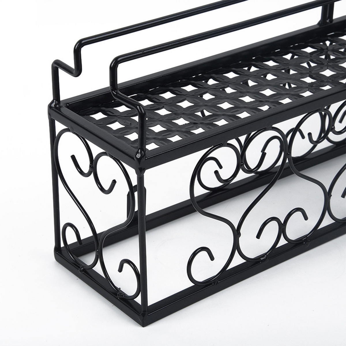 WEINREGAL Wandmontiertes mit Glashalter aus Eisen Sichere Aufbewahrung Vielfältige Anwendung 50 x 10 x 17 cm - Schwarz, Metall (50/17/10cm) - Livingandhome