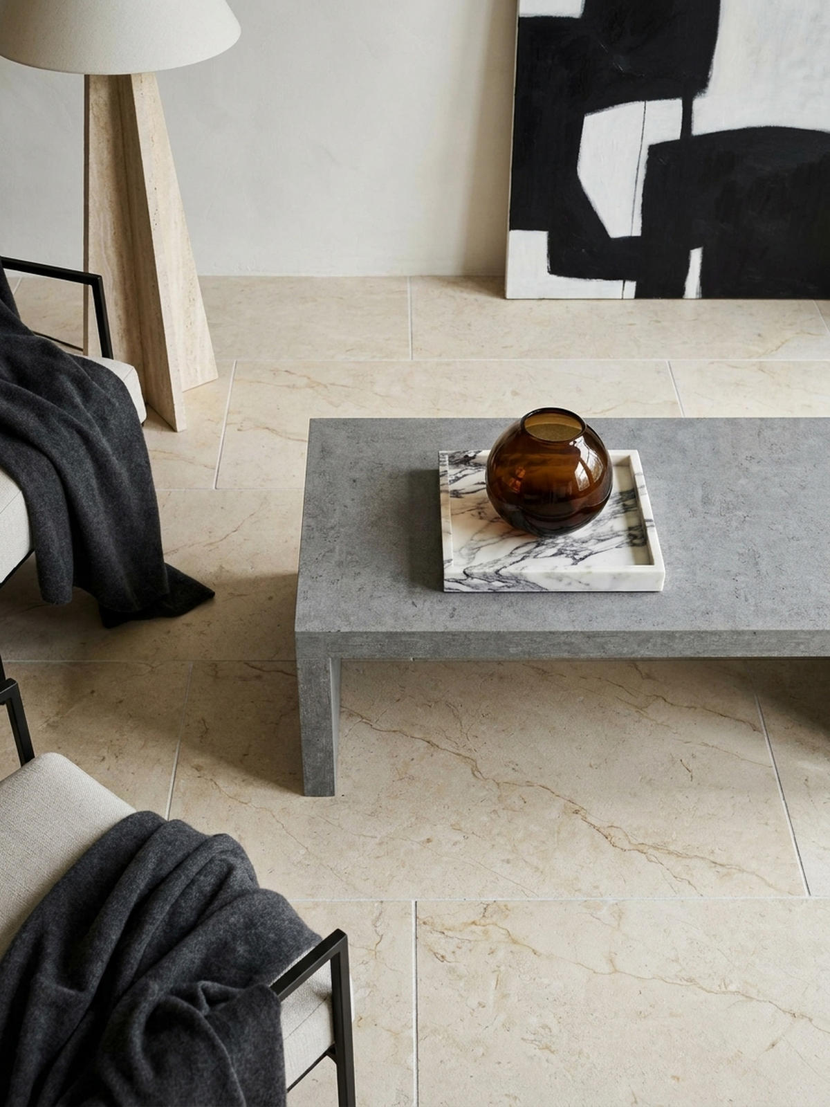 COUCHTISCH in Beton-Optik, zeitloses Design, rechteckig, schlicht, Grau 110x55x35 cm - Grau, Holzwerkstoff (55/110/35cm) - KADIMA DESIGN