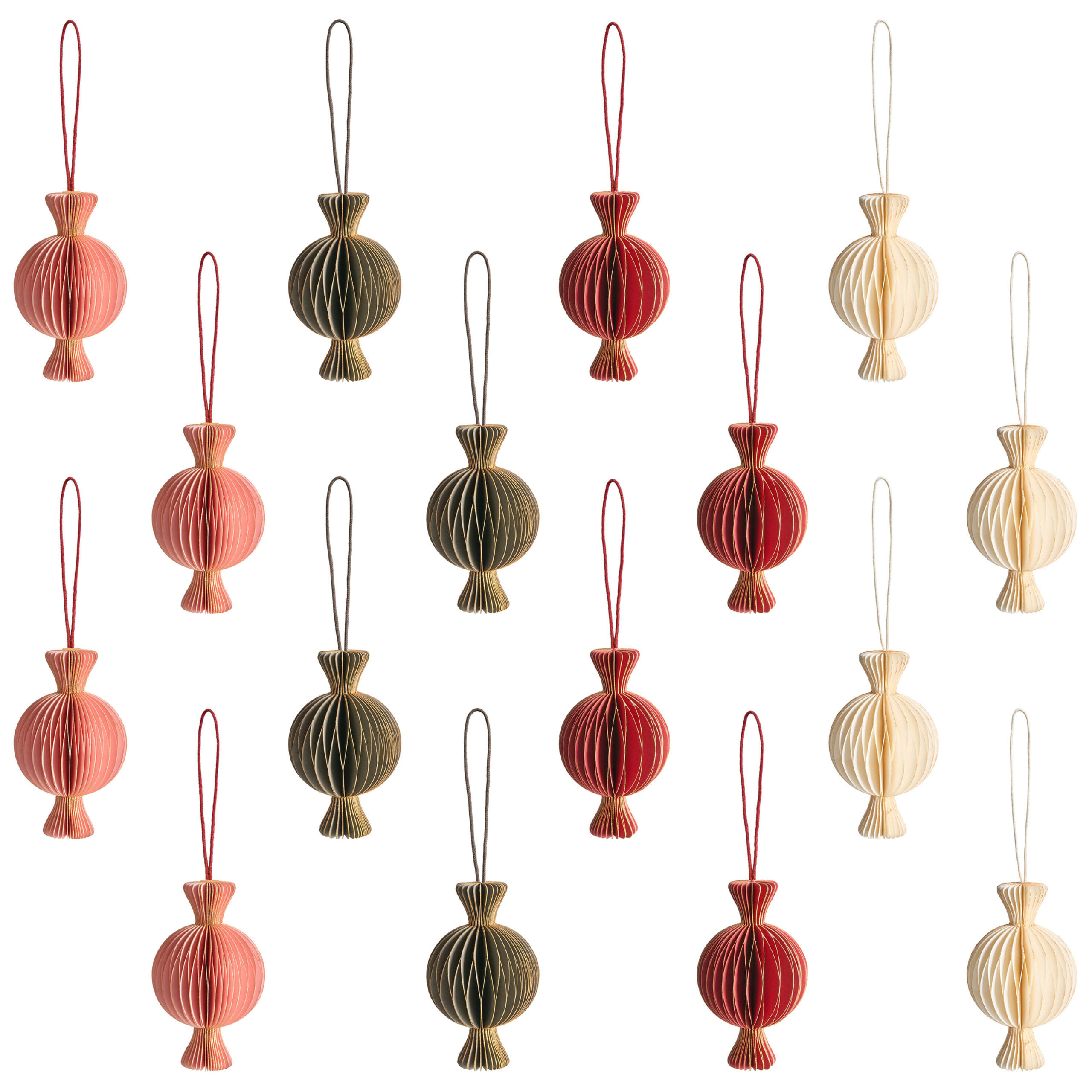 Beliani Weihnachtsbaumschmuck Mehrfarbig 6x10x6 cm