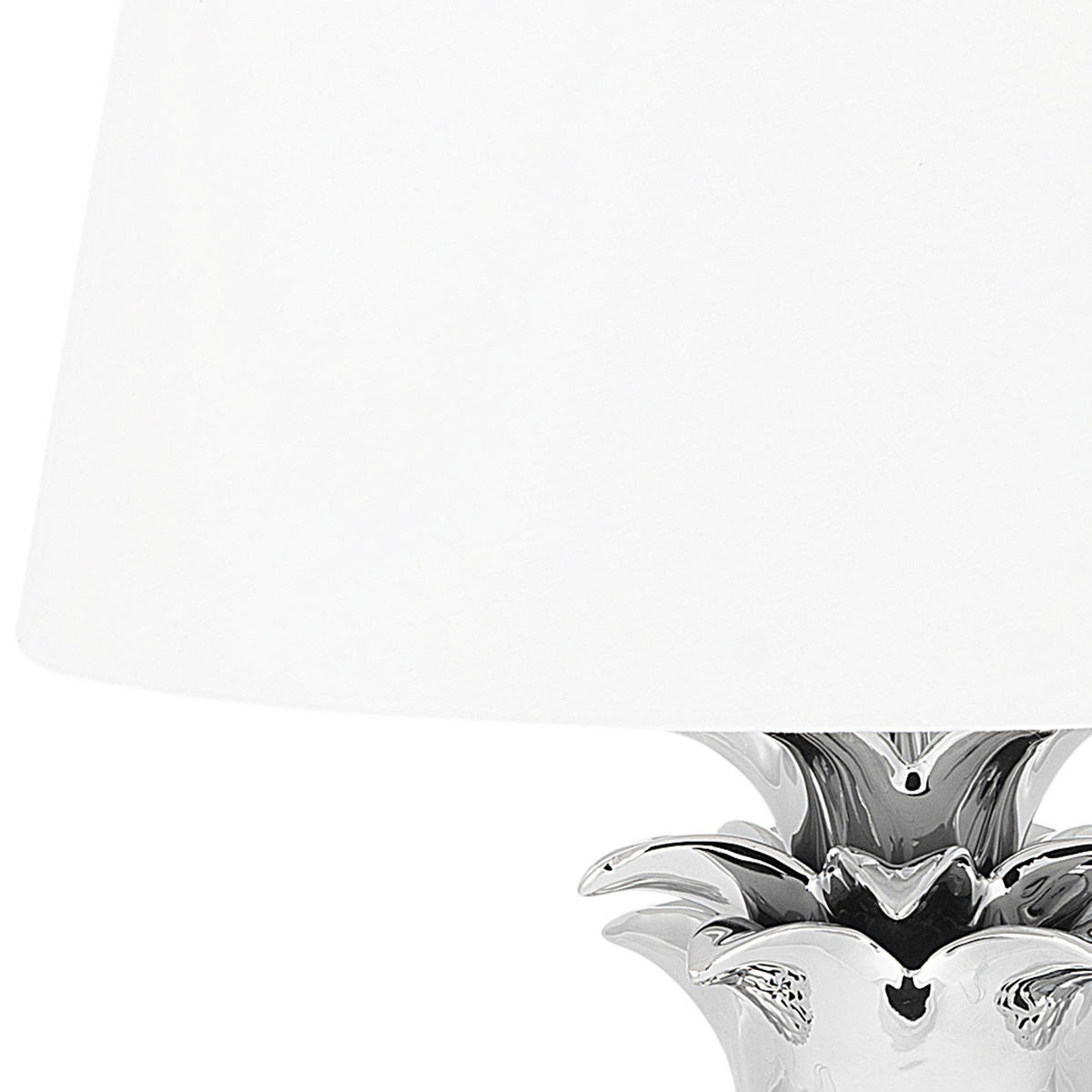 TISCHLAMPE Pineapple 32/32/52 cm - Silberfarben, Keramik (32/32/52cm) - Beliani