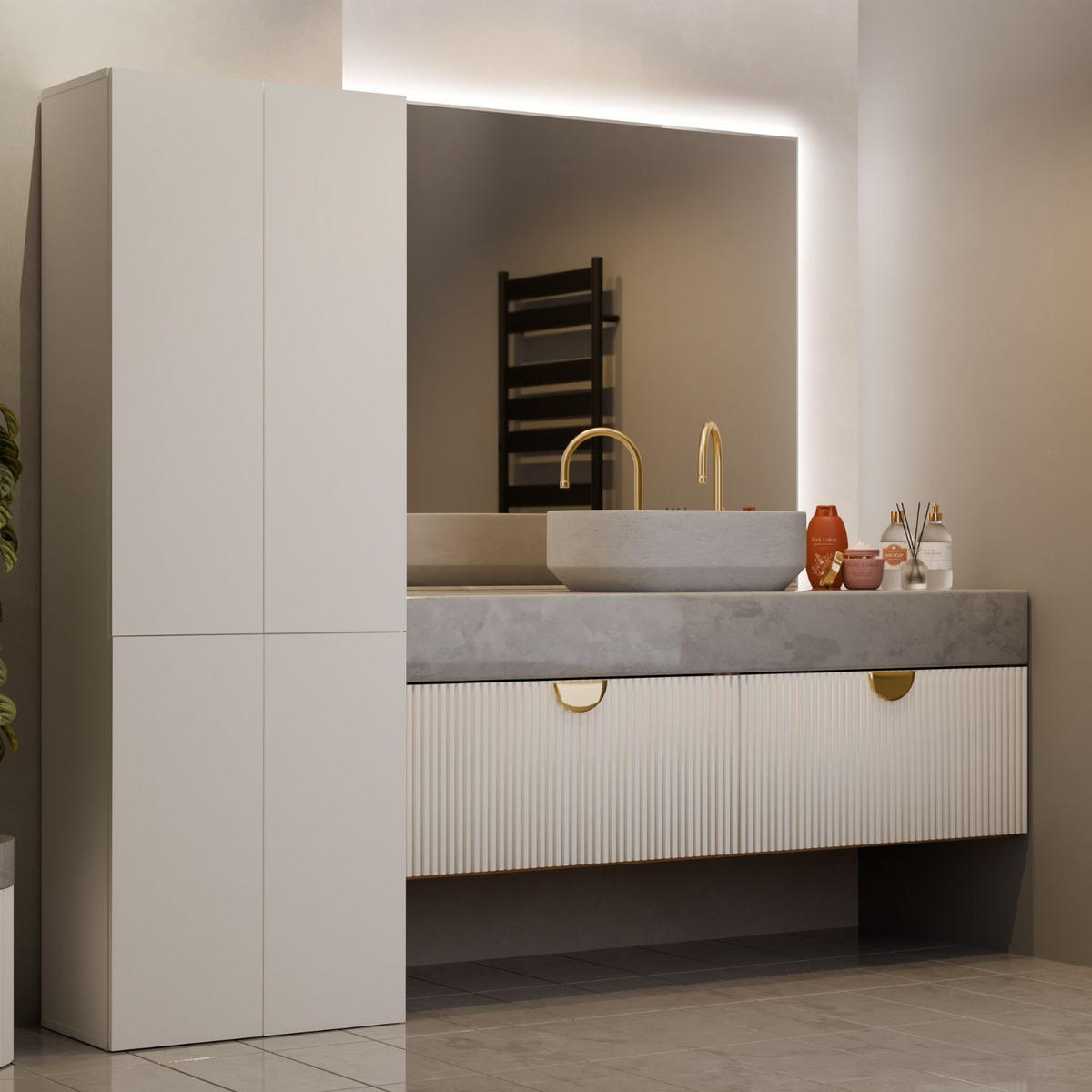 HOCHSCHRANK Benni - Beige, Holzwerkstoff (60/174/30cm) - kommodly