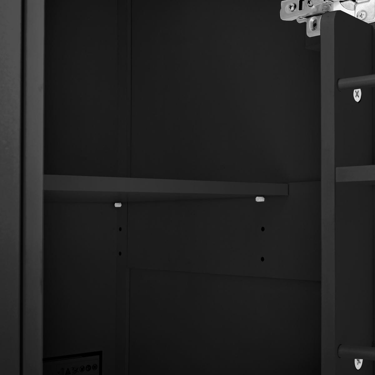 KÜCHENINSEL 112x46.2-76.2x92.7 cm Schwarz mit Ausziehplatte & Mülleimer-Fach - Schwarz, Holzwerkstoff (112/92.7/76.2cm) - Modfu