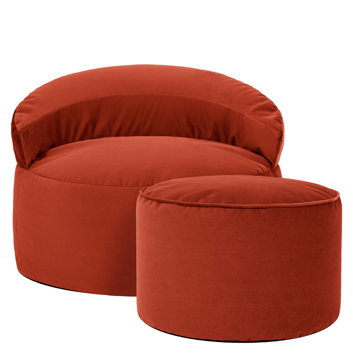 SITZSACK mit rundem Hocker Orb - Terracotta, Textil (86/61/86cm) - icon