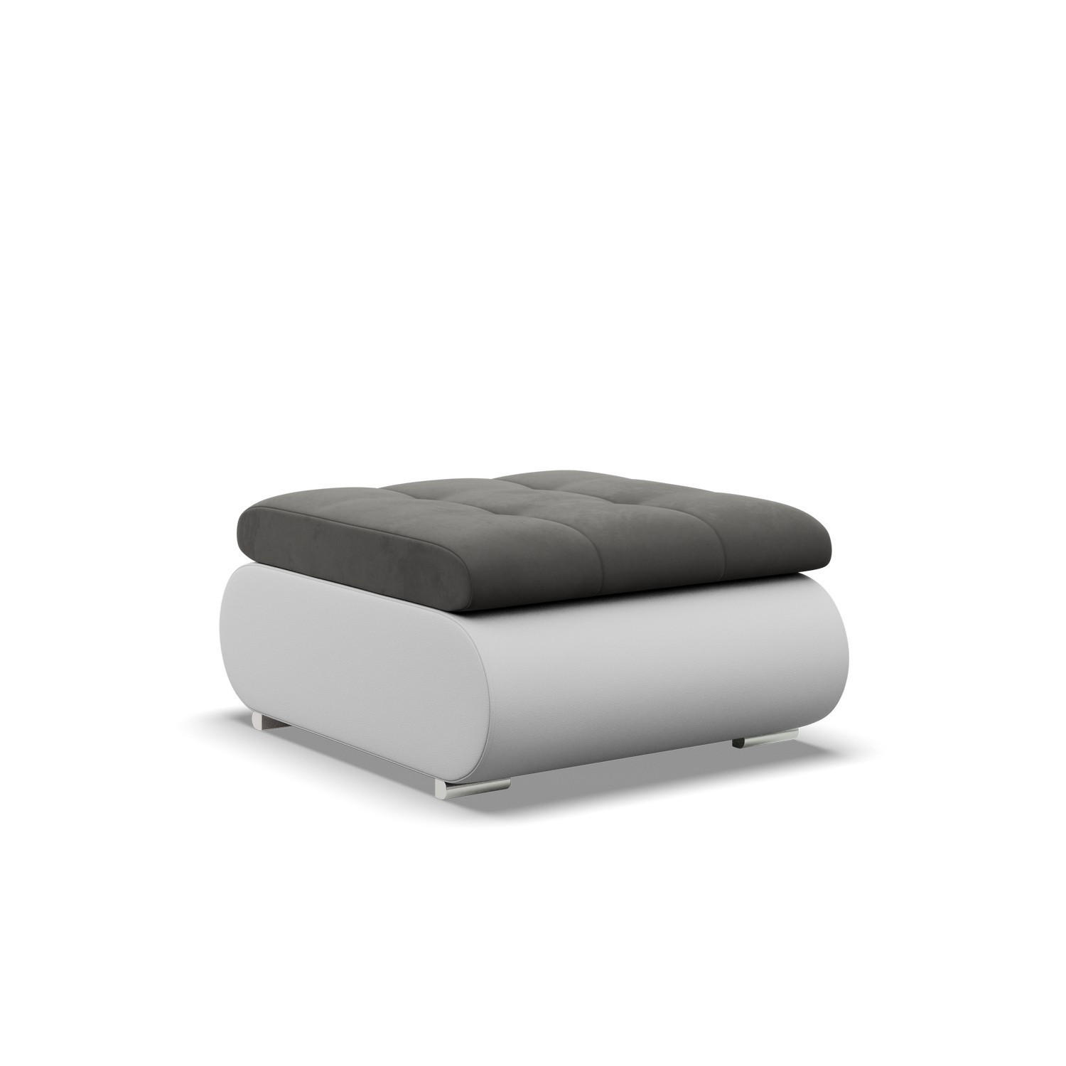 SITZPOUF FÜR DAS WOHNZIMMER FORESTA, Dunkelgrau + Grau - Dunkelgrau/Hellgrau, Textil (88/42/70cm)