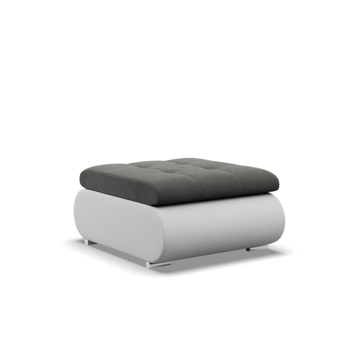 SITZPOUF FÜR DAS WOHNZIMMER FORESTA, Dunkelgrau + Grau - Dunkelgrau/Hellgrau, Textil (88/42/70cm)