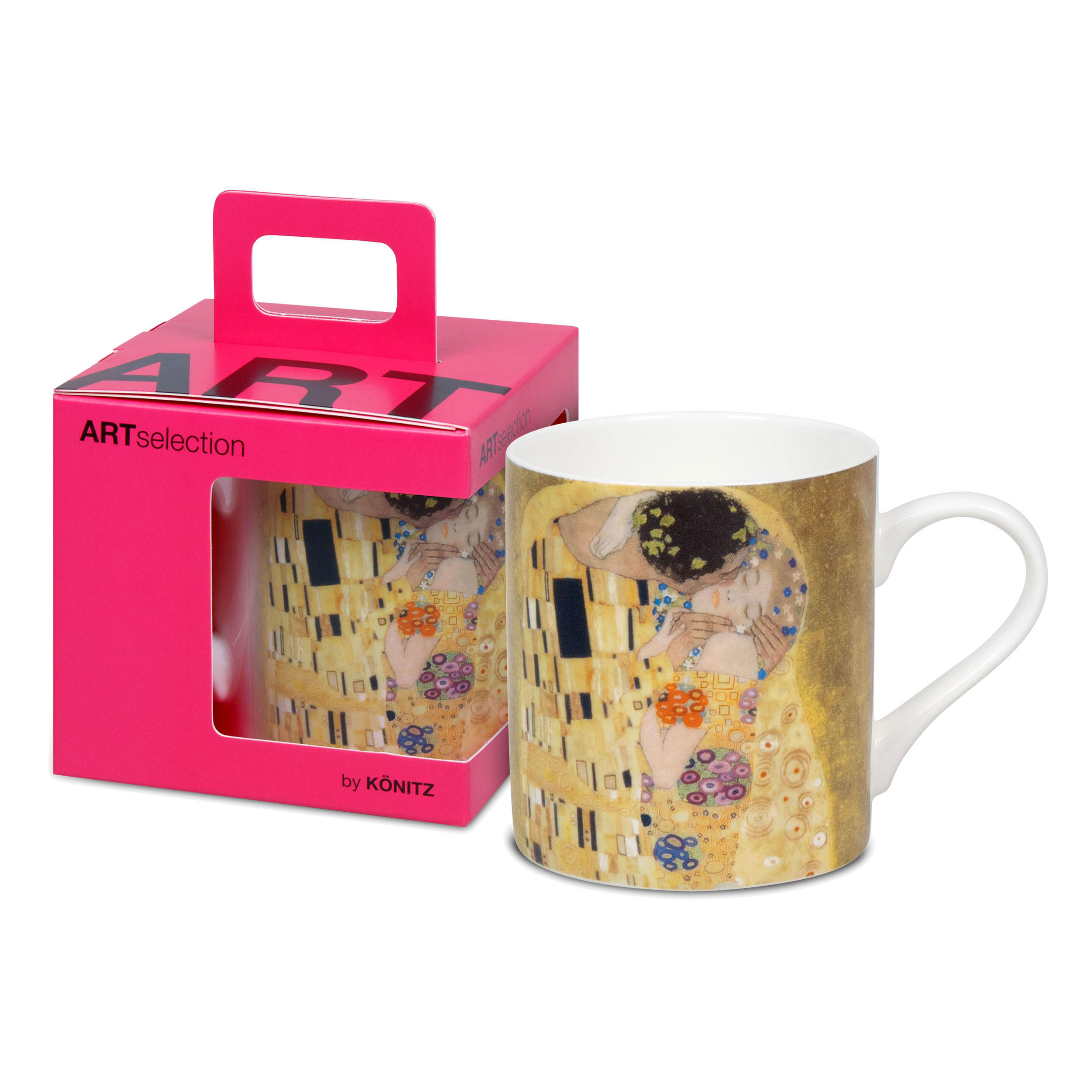 KAFFEEBECHER Der Kuss I - Gustav Klimt, in Geschenkbox, - Naturfarben, Keramik (0.4L) - Könitz